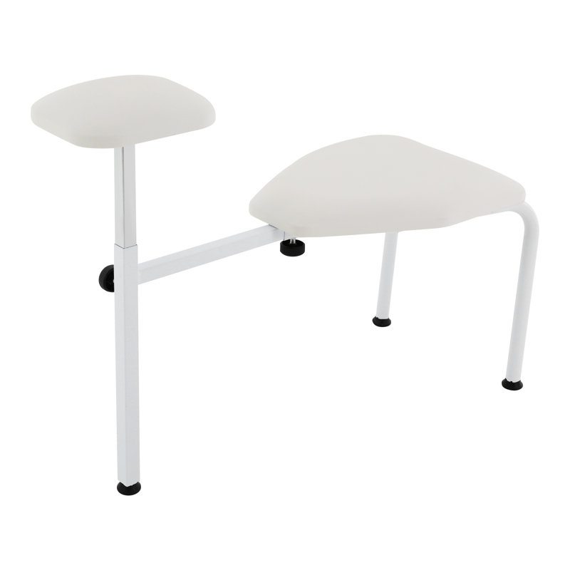 Tabouret de pédicure réglable avec repose-pieds et fauteuil de pédicure moderne pour salon de beauté, Blanc
