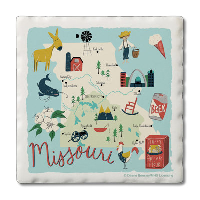 Missouri Home 4 Piece Tumbled Tile Coaster Set