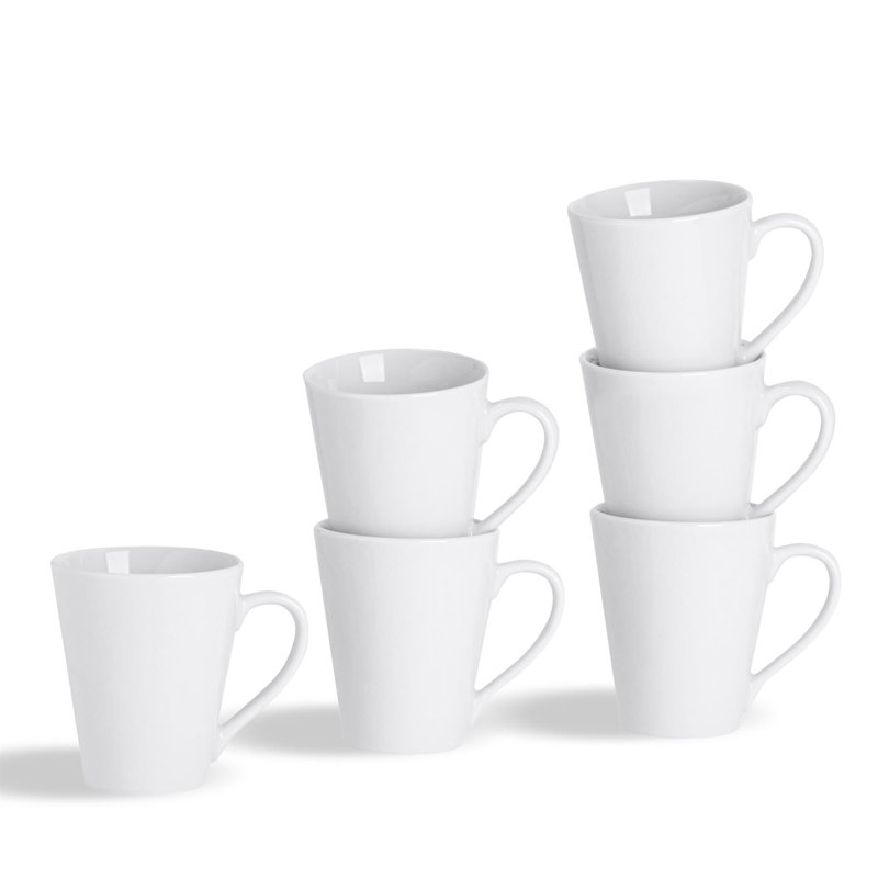 Argon Tableware - Classic Latte Mugs - 285ml - Set of 6