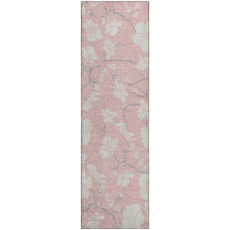 Premium Machine Washable Diskin AMF1032 Floral Rug