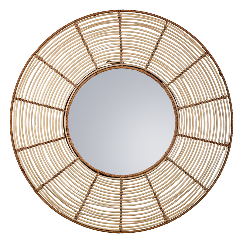 Swihart Rattan Flat Wall Mirror