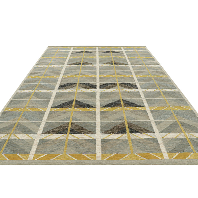 Scandinavian Wool Geometric Area Rug, Rectangle 12' x 15'