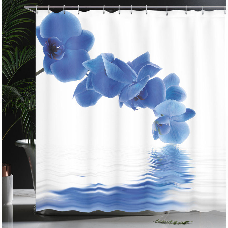  Rideau de douche avec crochets inclus, Bleu bleuet, H 69 po x l 105 po