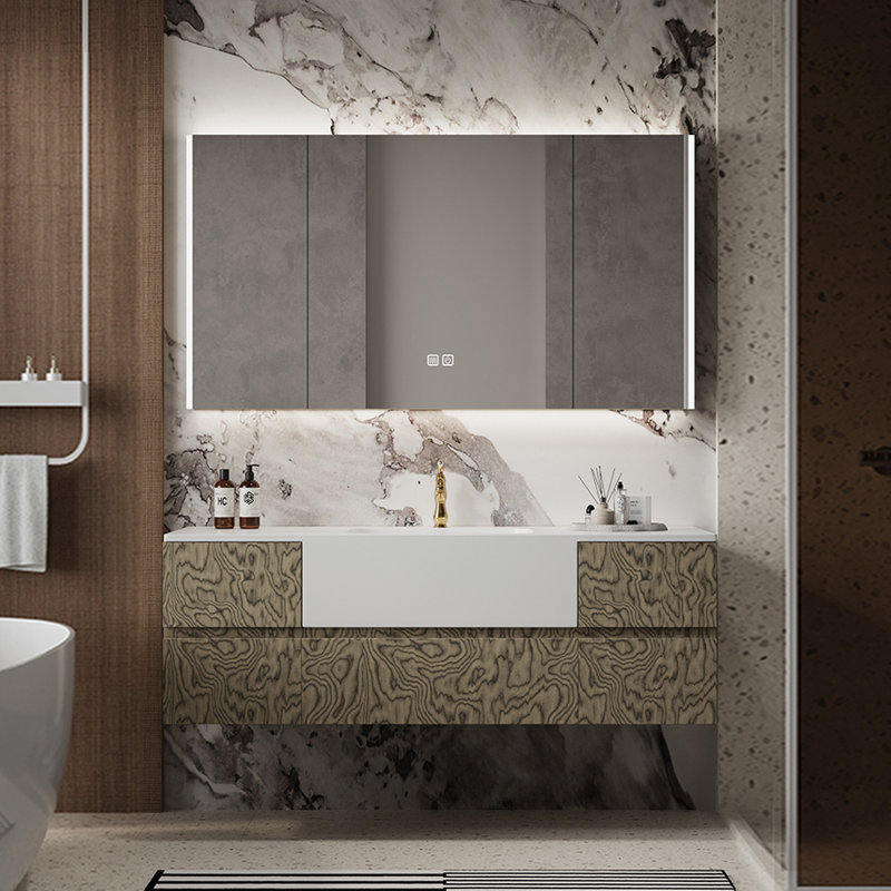 Armoire de salle de bain rétro, H 19,7 po x l 47,2 po x P 20,5 po