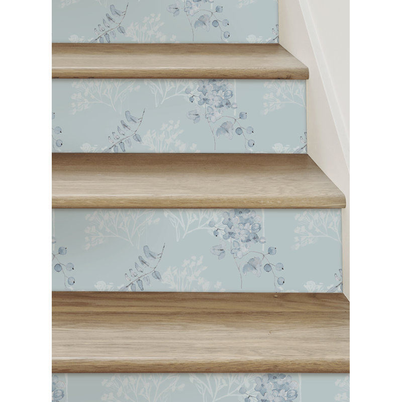 Montant d'escalier en vinyle Breezy Blooms, Bleu, H 6,5 po x l 48 po