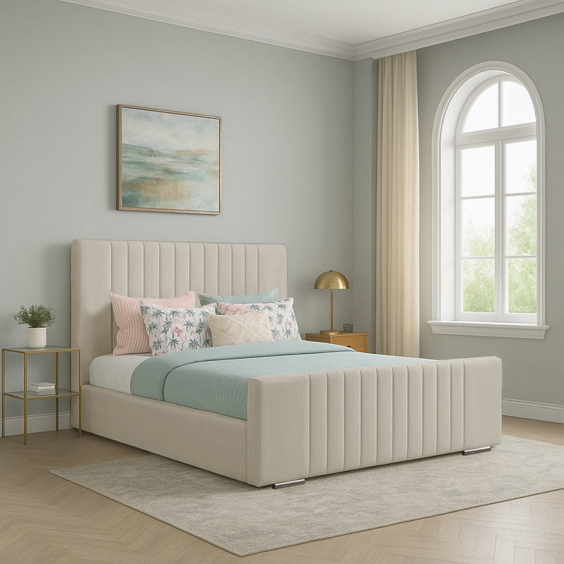 Aerys Upholstered Bed, Coffee, Double (4'6)