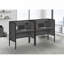Bureau de bureau, L 48 po, bureau, travail, qualité commerciale, stratifié gris, métal noir, contemporain