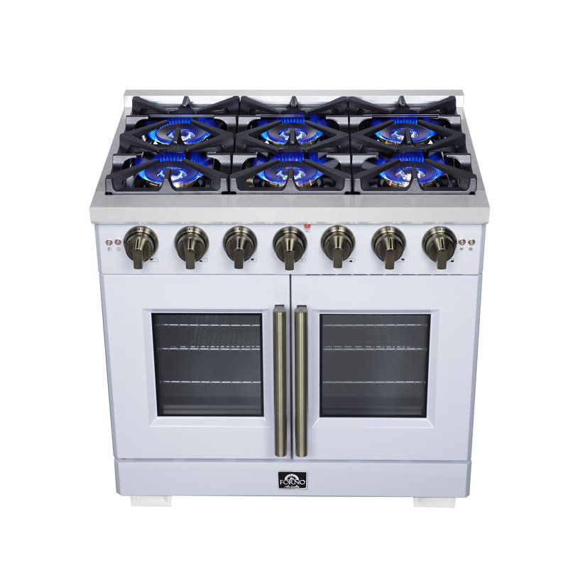 Cuisinière à gaz 36 portes Capriasca, Blanc