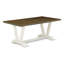 Cet ensemble de table de salle à manger 7 pièces comprend un fauteuil Parson en bois patiné et 6 chaises parsemées de tissu lin lin avec dossier capitonné - Lin brossé blanc-451015405-516785988-516785987