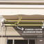 Auvent de balcon beige rétractable 10 pi x 8 pi, parasol avec manivelle manuelle, et tissu hydrofuge, pour terrasse, cour, cadre de patio en aluminium Balcon, cour