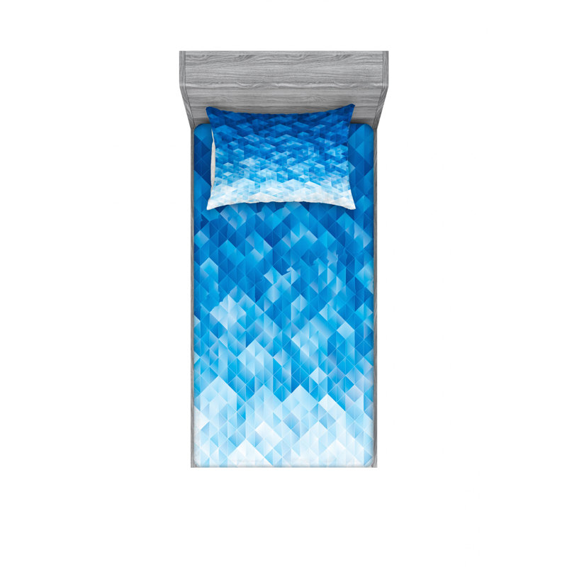 Microfiber Geometric Sheet Set, Twin XL Sheet Set + Fitted Sheet + 1 Pillowcase