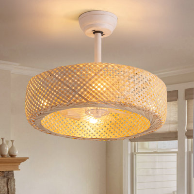 Quebisha 20'' Boho Caged Ceiling Fan with Light Kit and Remote Control
