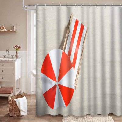 Chaise de parasol de plage rouge et blanche avec soleil et 12 crochets