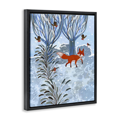 Cadre flottant Festive Fox Winter Woodlands, conception de Kay Widdowson