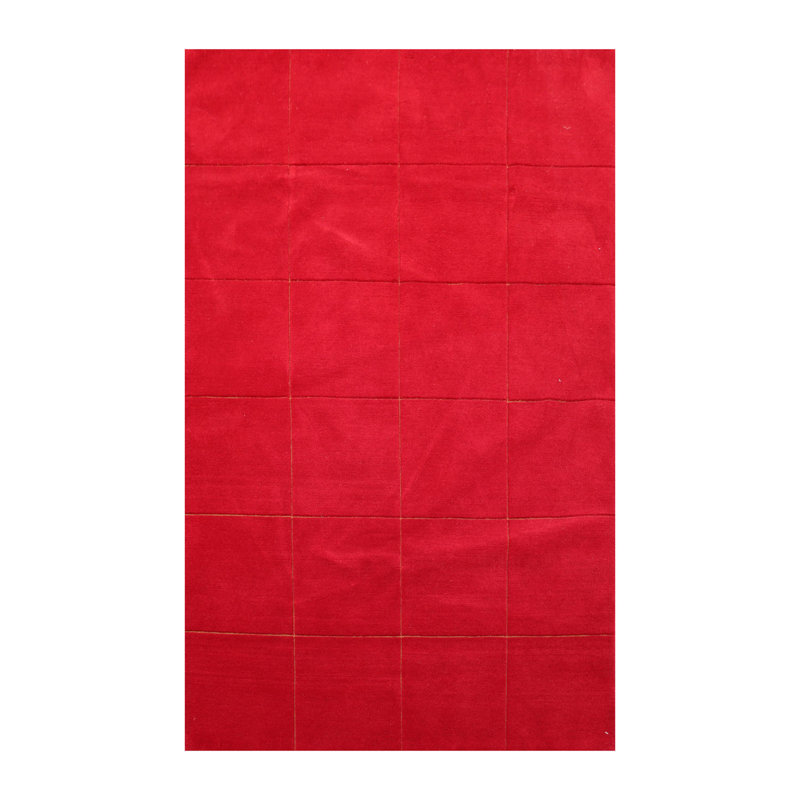 Tapis rouge en laine noué à la main Bacall