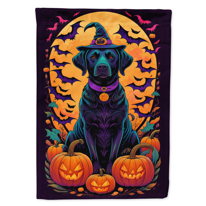 Drapeau de jardin noir Labrador Retriever Jakameron, 15,5 po x 11,25 po