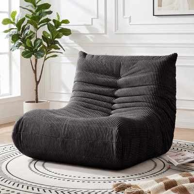 Oversized Corduroy Togo-Style Adult Bean Bag Chair, High-Density Memory Foam Armless Floor Lounge Sofa, 32"W x 39"D Heavy-Duty 400 LBS Gaming Couch for Bedroom Living Room Apartment Office & Commercial Spaces