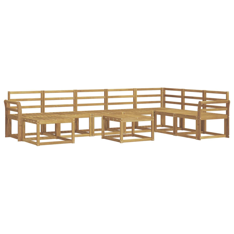  Outdoor Sofa Set 9 pcs Solid Acacia Wood Sectional Modular Furniture