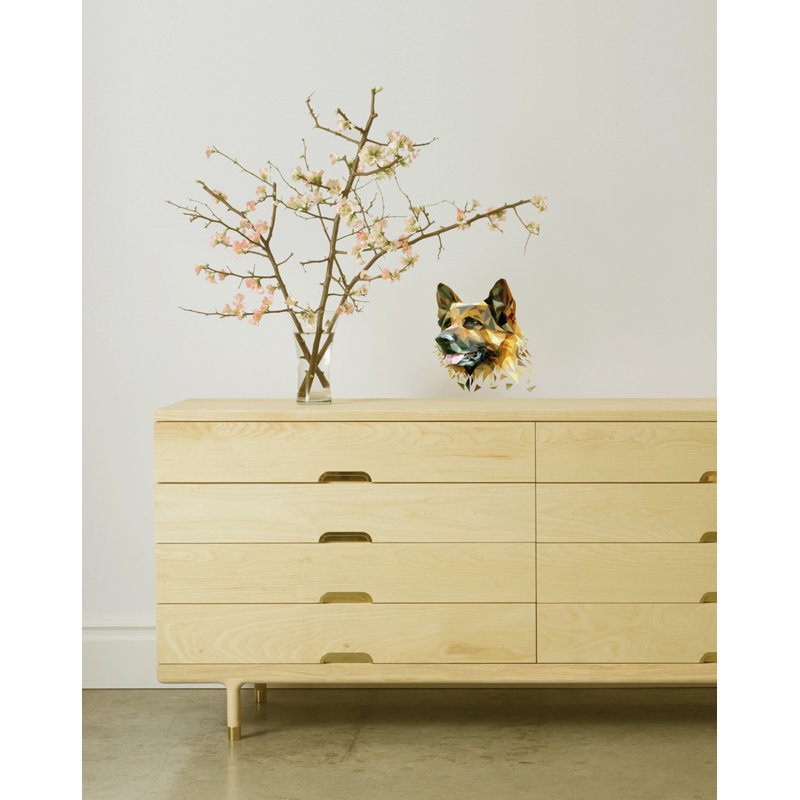 Adhésif décoratif polygonale chien berger, H 10 po x l 12 po
