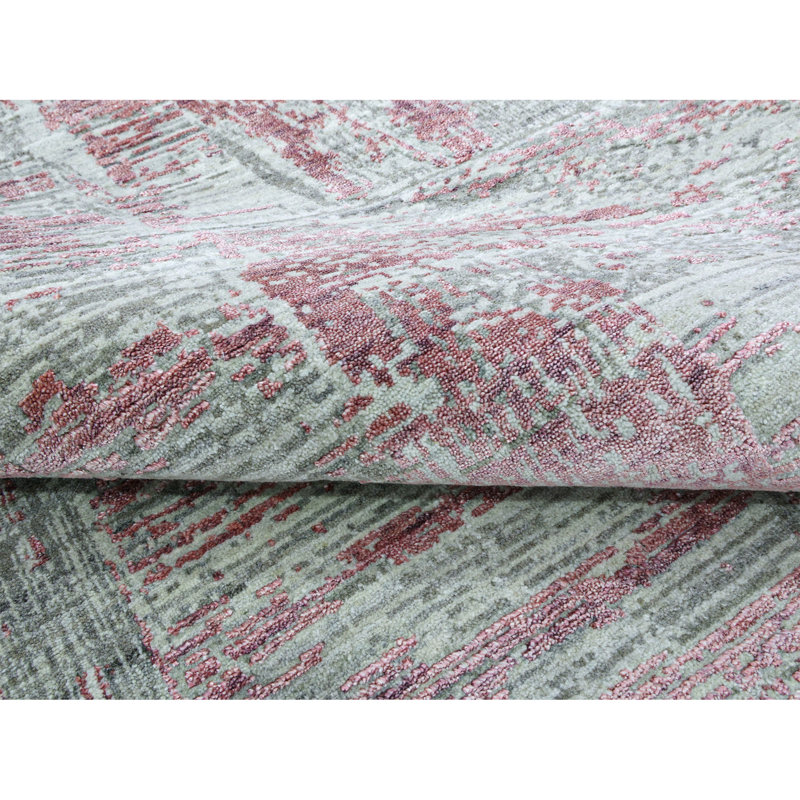 Abstract Area Rug in Red, Rectangle 6' x 9'