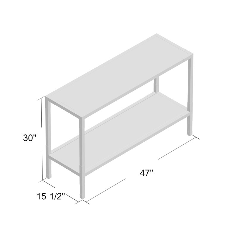 47'' W Glass Console Table, Brass