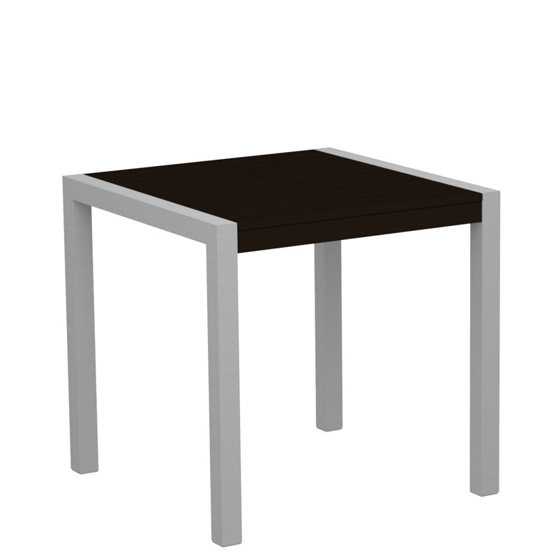 Table de salle à manger POLYWOOD MOD, Argent texturé, Acajou, L 29,75 po x P 29,75 po