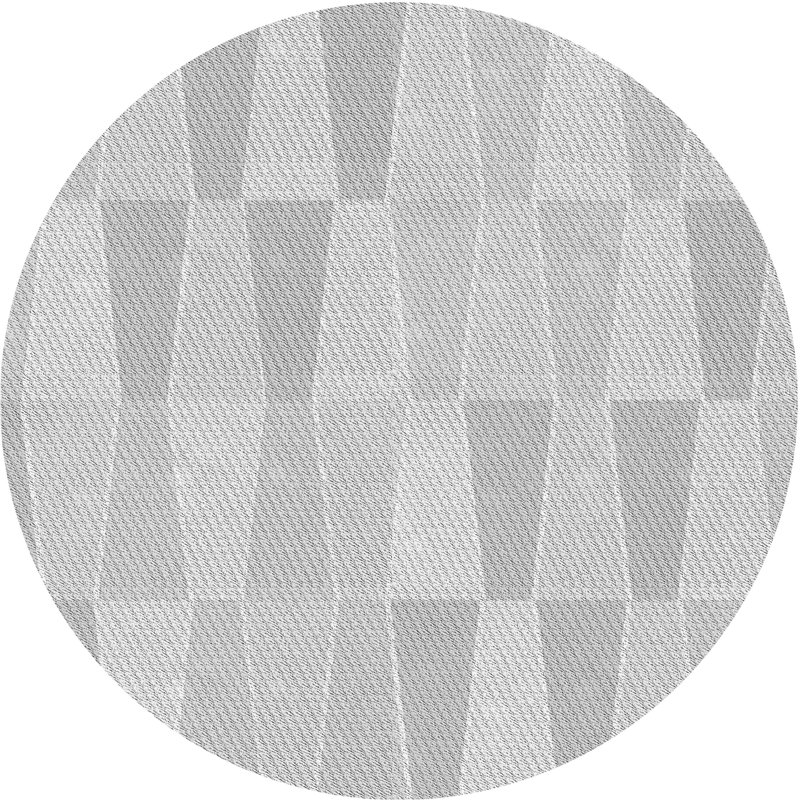 Tapis 100% à motifs lavables à la machine 2989 WSH-PAT1489-GRY, Rond 5 pi