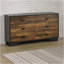 Commode 6 tiroirs noyer et noir