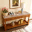 Console en bois avec 3 tiroirs et 1 tablette inférieure pour canapé d'entrée très épais-1503220065-1503220070