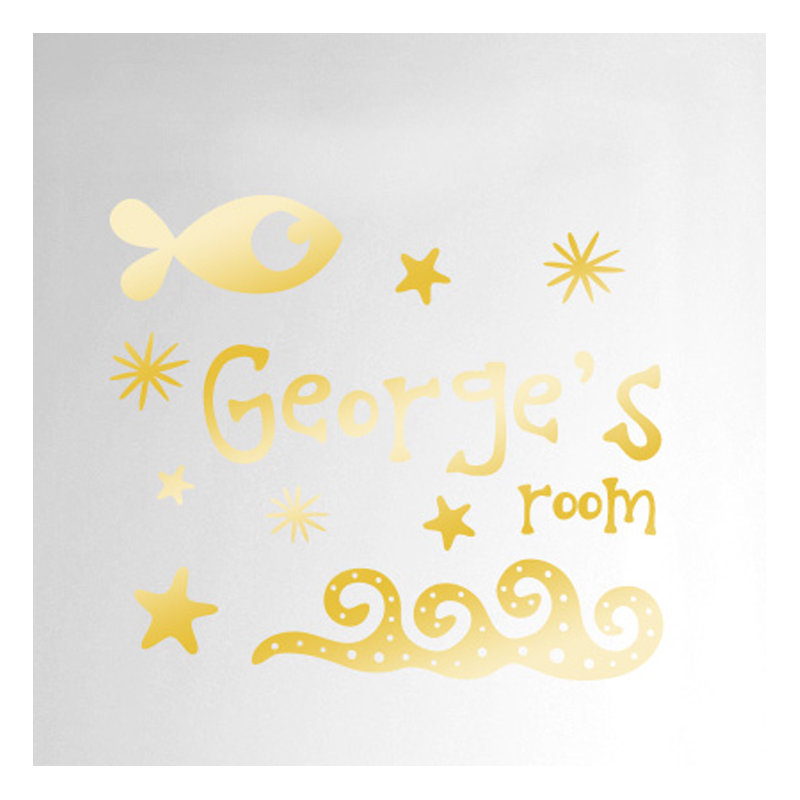 Nautical & Beach Wall Decal, Shiny Gold