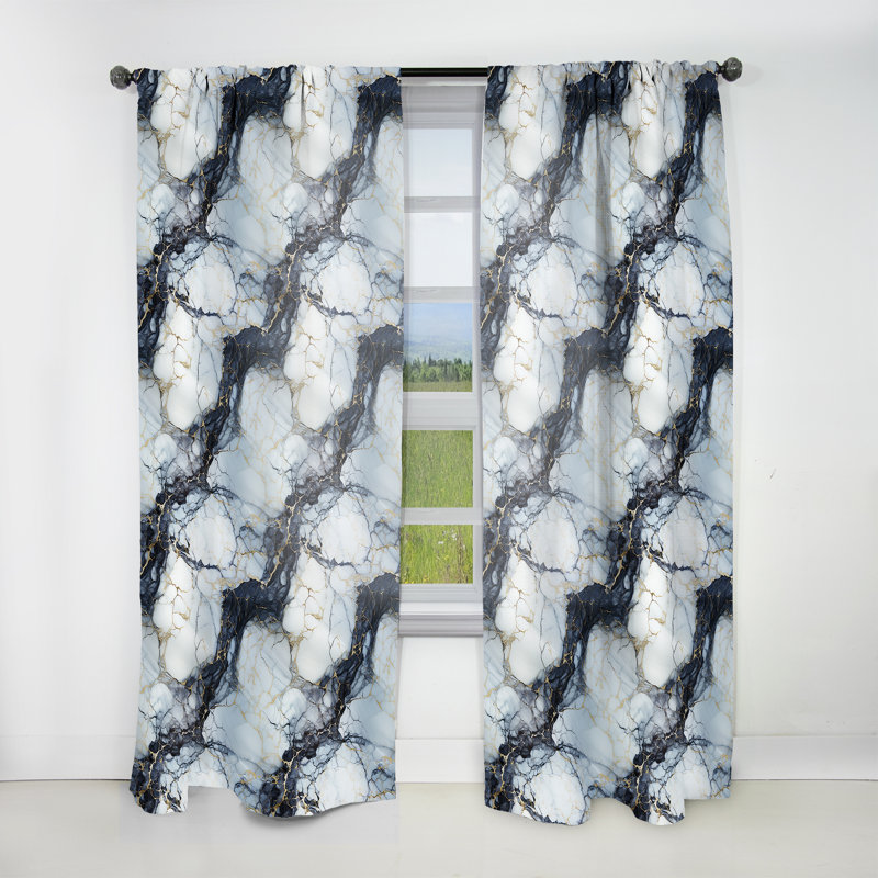Rideau obscurcissant or et marbre Classic Delights IV - 1 panneau, L 52 po x L 90 po