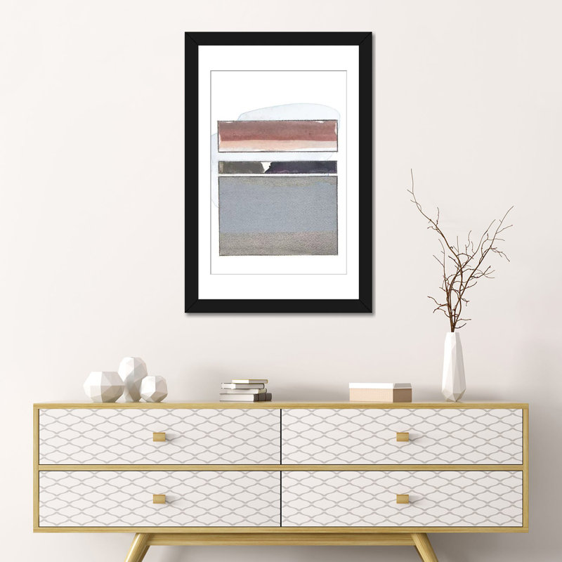 «Pacific Horizon III» par Rob Delamater, reproduction sur toile, 24" H x 16" W x 1" D, Papier d'art encadré noir