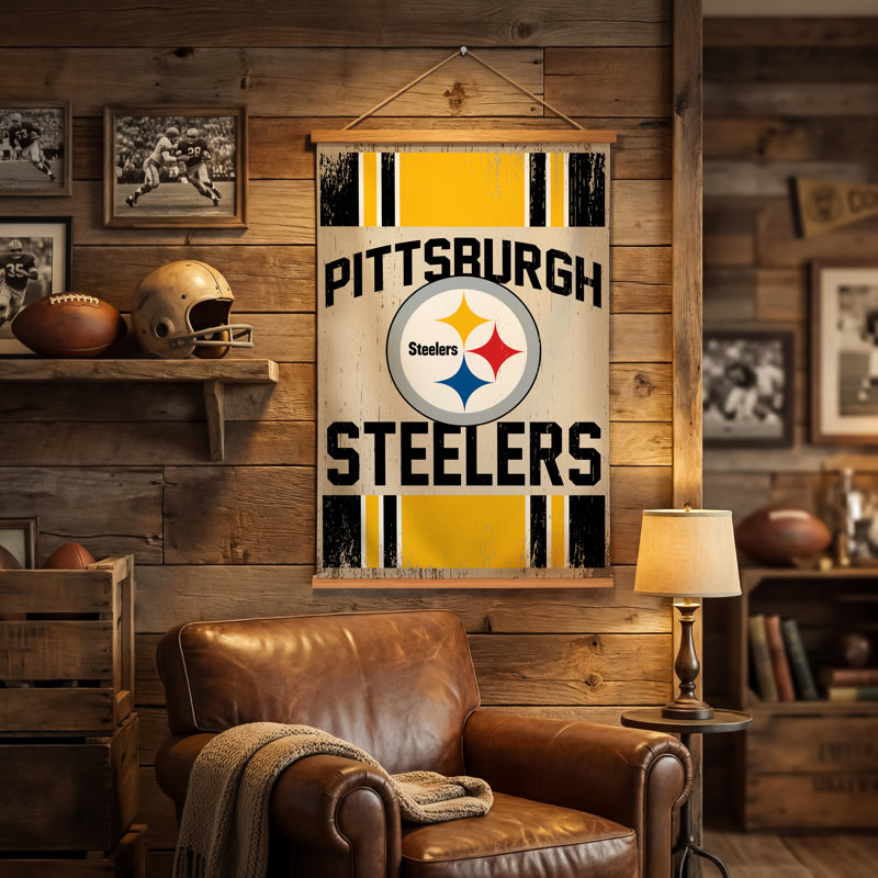Tapisserie murale 24 po x 36 po Pittsburgh Steelers, Steelers de Pittsburgh