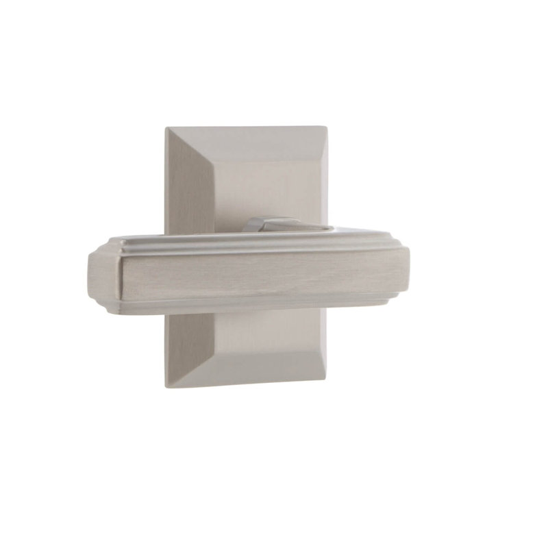 Grandeur Fifth Avenue Square Rosette Double Dummy with Carré Lever, Satin Nickel