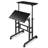 Adjustable Rolling Computer Desk Mobile Tiltable Laptop Tray with Shelf-1637158812
