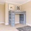 Lit mezzanine simple gris avec grandes tablettes, bureau et lumière DEL-2040362451-2040362448