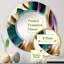 Miroir mural abstrait abstrait, violet et vert-99569287