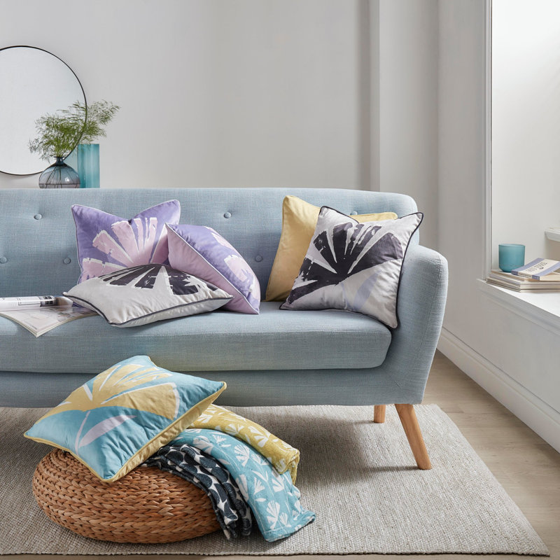 Floral Square Cushion Cover, Lilac