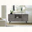 Buffet Makena en bois d'acacia gris avec accent nid d'abeille