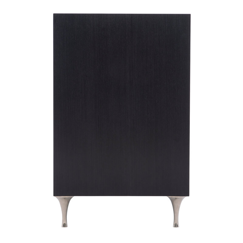 Elegant Transitional 2-Drawer Nightstand in Black and White