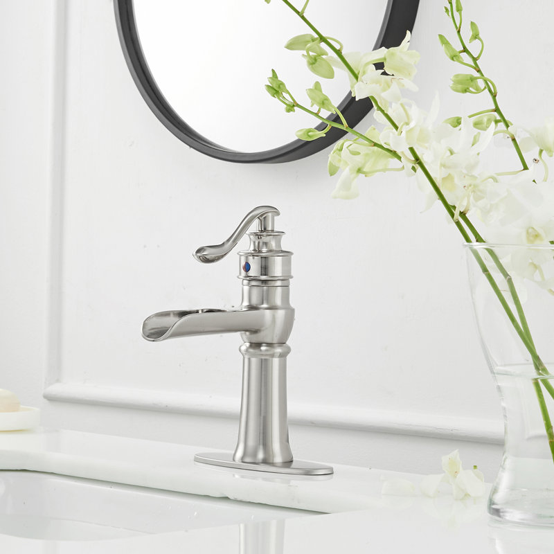Robinet de salle de bain commercial à un trou, Nickel brossé
