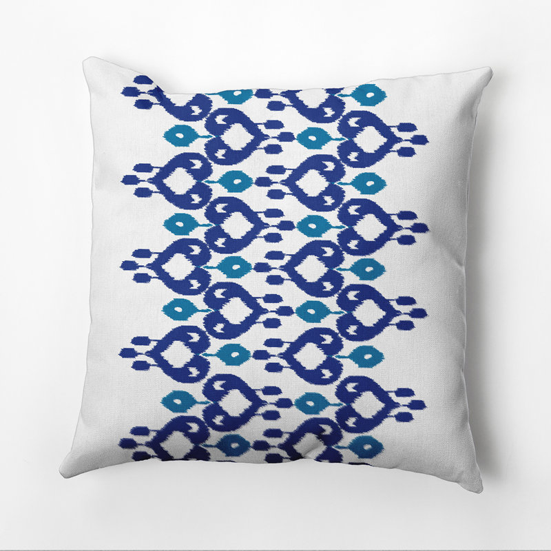 Housse de coussin d'extérieur carré Boho Chic, 18 po x 18 po, Bleu / bleu sarcelle