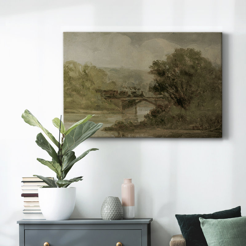 Paysage rétro - DCCCII, H 41 po x l 61 po x P 1,5 po, Toile tendue