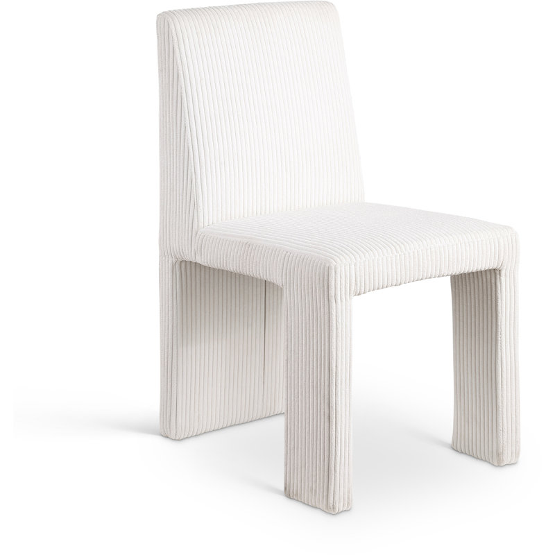 Chaise en velours côtelé Benson, Velours côtelé crème