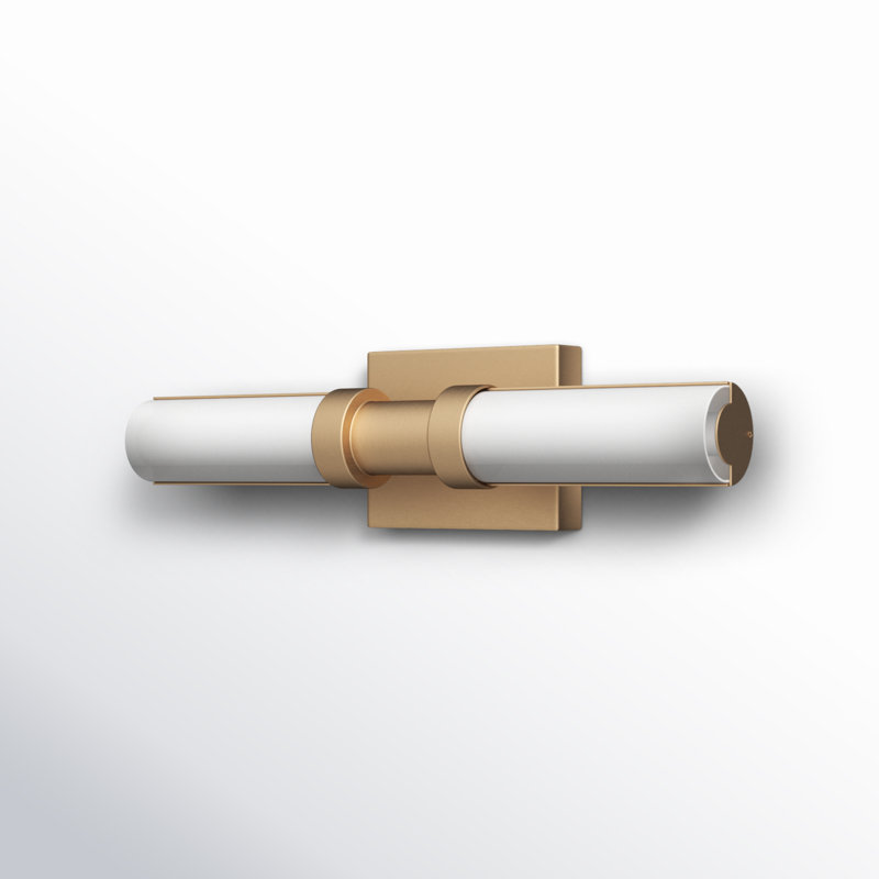 Hearne Single Frosted Dimmable LED Vanity Light, Satin Brass