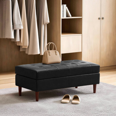 Faux Leather Upholstered Bench