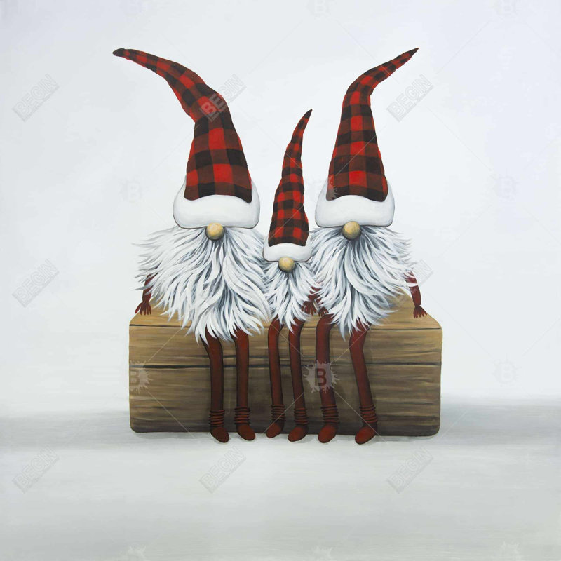 «Three Christmas Gnomes» sur toile