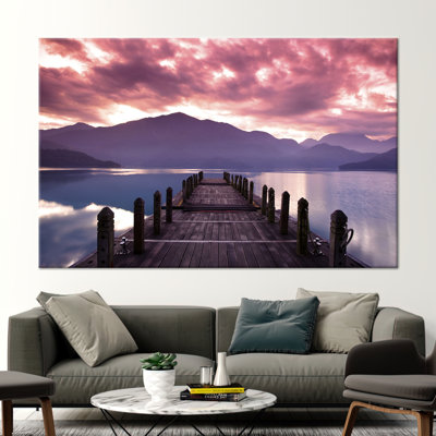 Impressionnante impression sur toile de paysage marin avec de magnifiques nuages