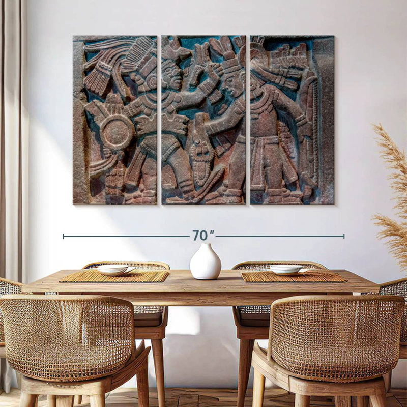 Senne Aztec Stone Carving, 42" H x 65" W
