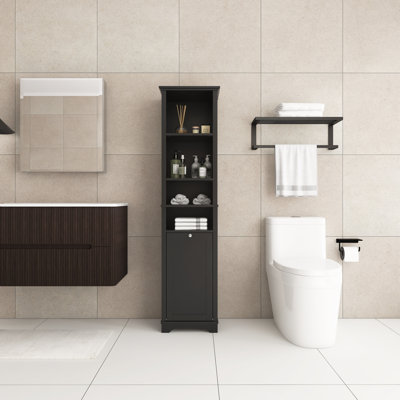 16 In. W X 14 In. D X 64 In. Bathroom Storage Cabinet For Small Space